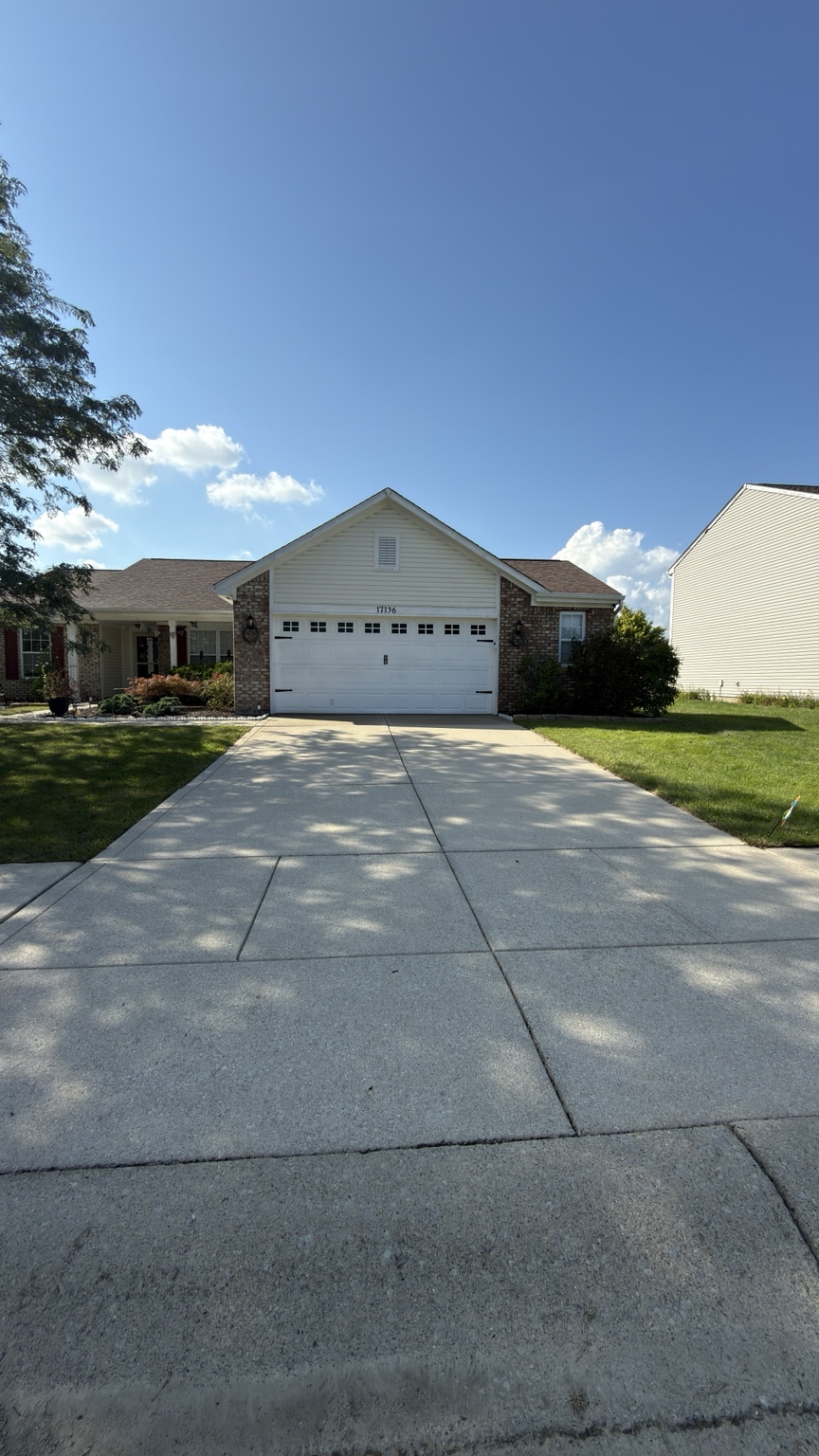 Driveway after pressure washing