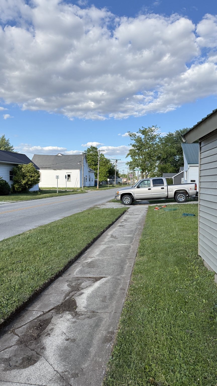 Sidewalk edging work